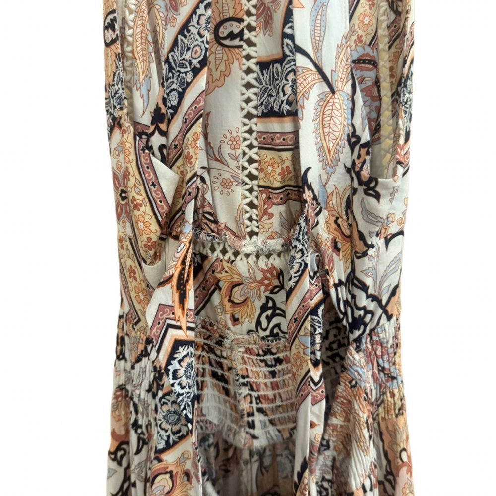 Abel The Label Charlotte Floral Maxi Halter Dress XS Anthropologie Boho Rayon - Picture 7 of 12